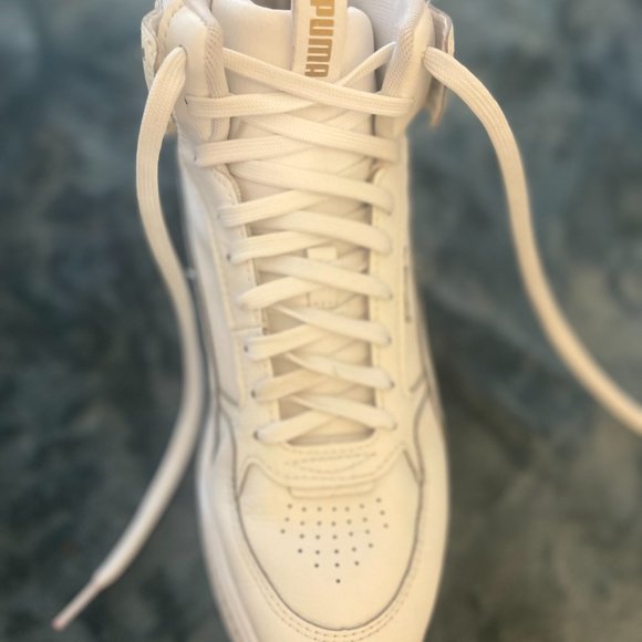 Women's Puma Platform Sneakers (White) - Picture 2 of 5